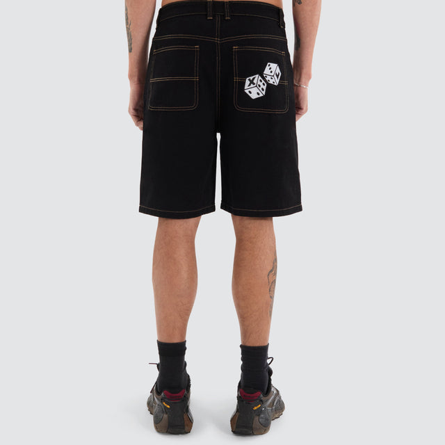 XLarge XL Dice Bull Denim Jort Shorts Raw Black