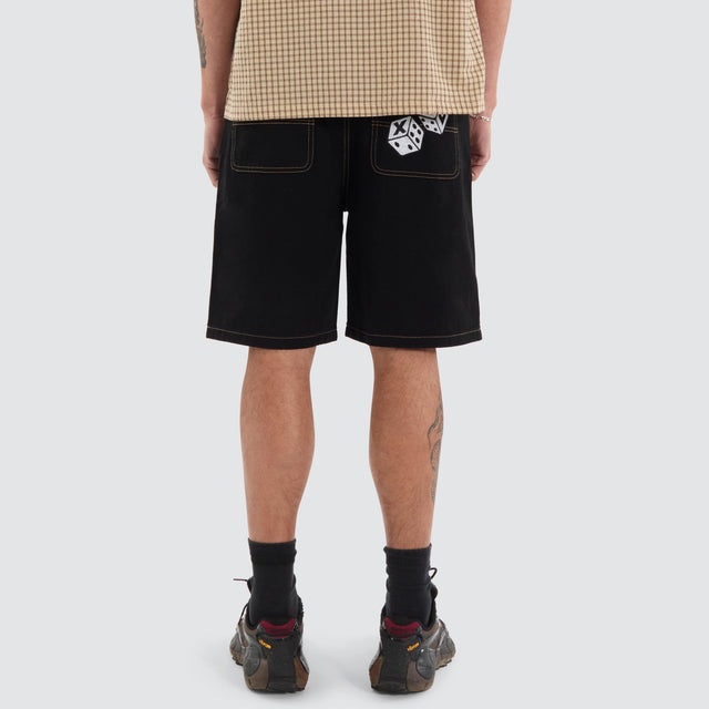 XLarge XL Dice Bull Denim Jort Shorts Raw Black