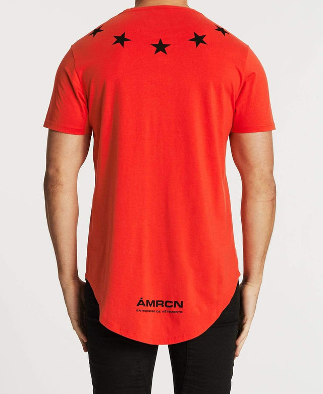 Americain Ambitieux Dual Curved T-Shirt Red