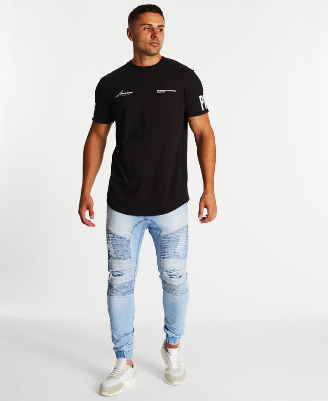 Americain Attraper Dual Curved T-Shirt Jet Black