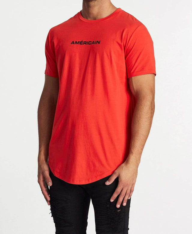 Americain Echauffer Dual Curved T-Shirt Red