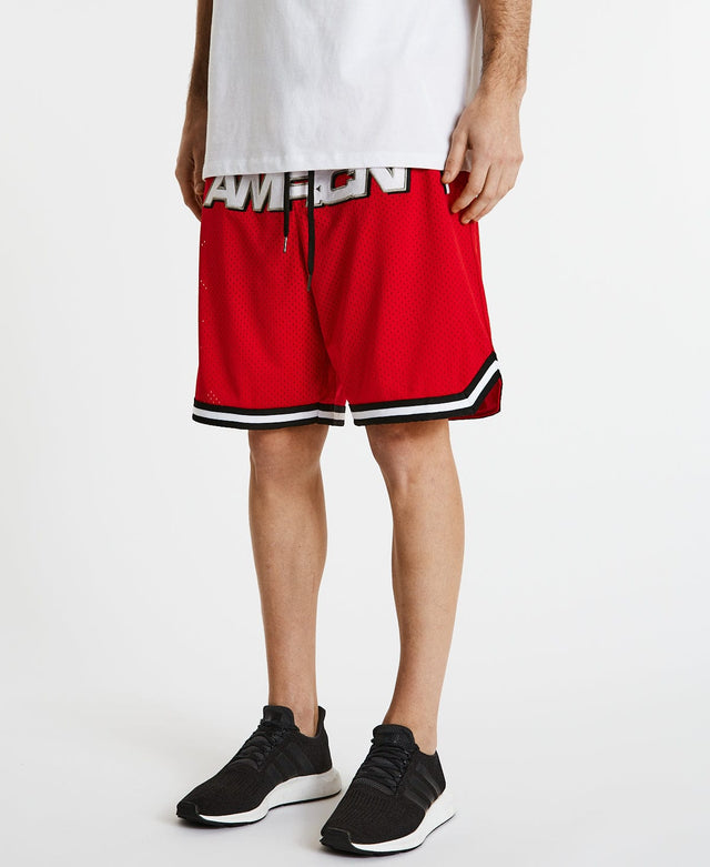 Americain Fadeaway Basketball Shorts Red