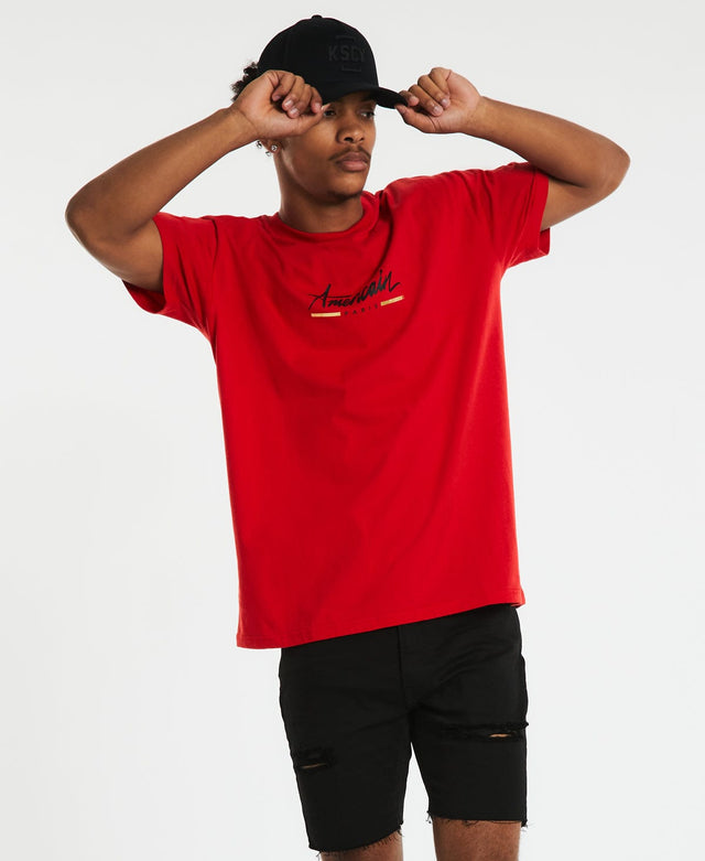 Americain Festive Oversized T-Shirt Red