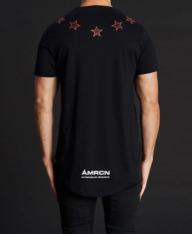 Americain Fonce Dual Curved T-Shirt Jet Black