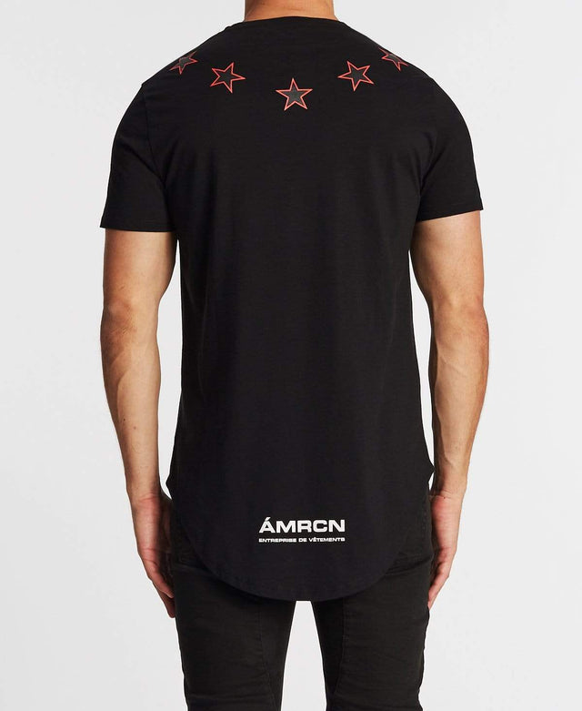 Americain Fonce Dual Curved T-Shirt Jet Black