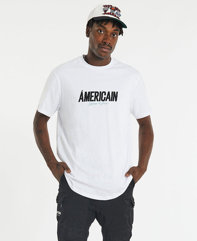 Americain Fractured Dual Curved T-Shirt White