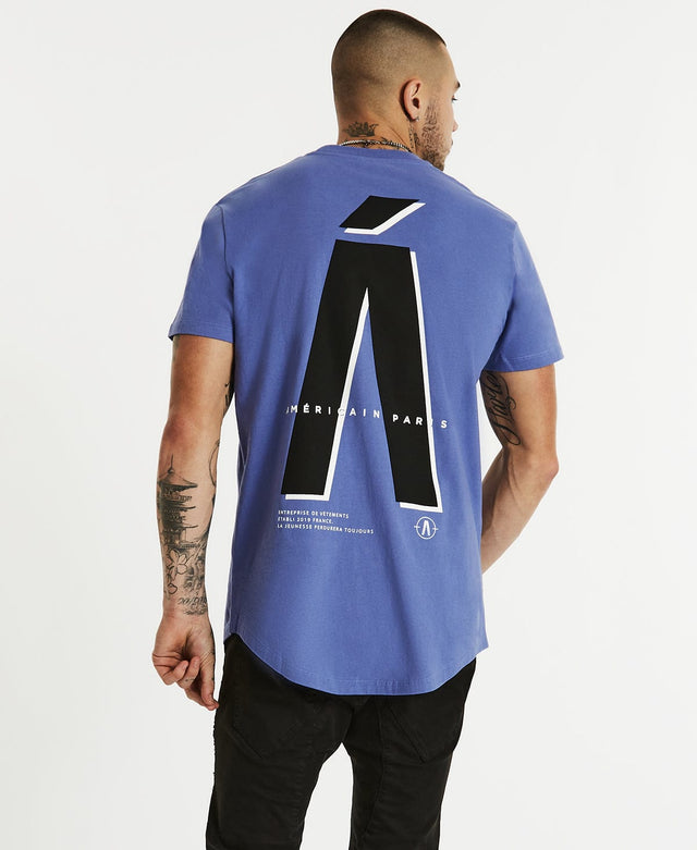 Americain Gardiner Dual Curved T-Shirt Bleached Blue