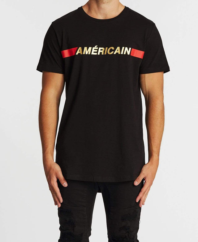 Americain General Dual Curved T-Shirt Jet Black