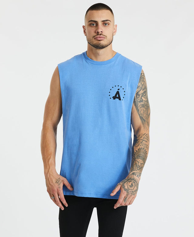 Americain Hopewell Scoop Back Muscle Tee Provence Blue