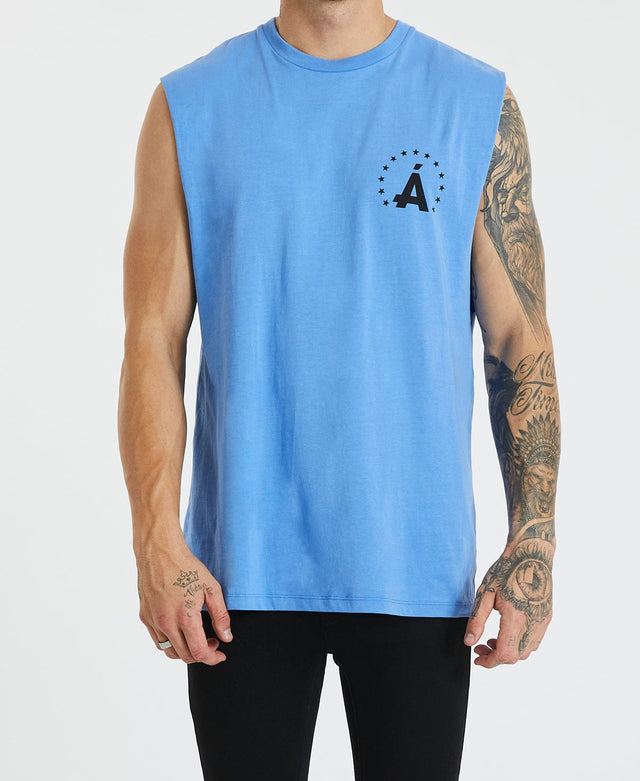 Americain Hopewell Scoop Back Muscle Tee Provence Blue