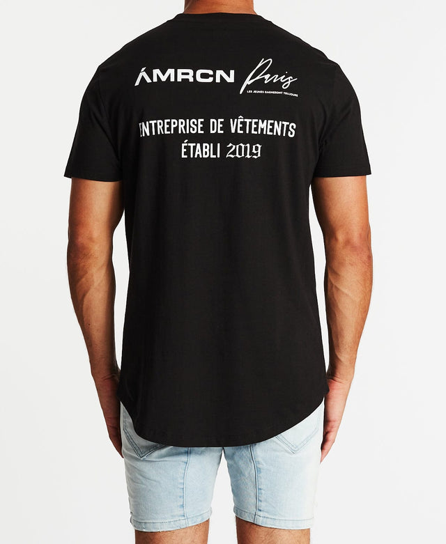 Americain Isolé Dual Curved T-Shirt Jet Black