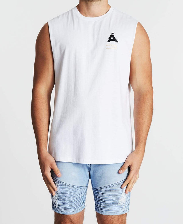 Americain Le Meilleur Scoop Back Muscle Tee White