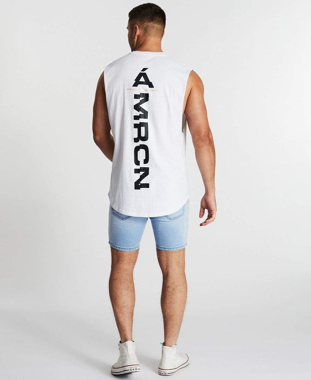 Americain Le Meilleur Scoop Back Muscle Tee White