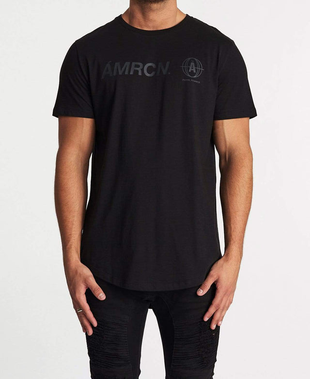 Americain Lie Dual Curved T-Shirt Jet Black