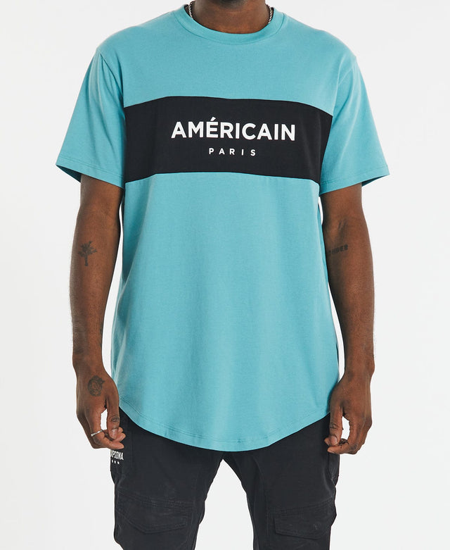 Americain Montrose Dual Curved T-Shirt Porcelain Blue