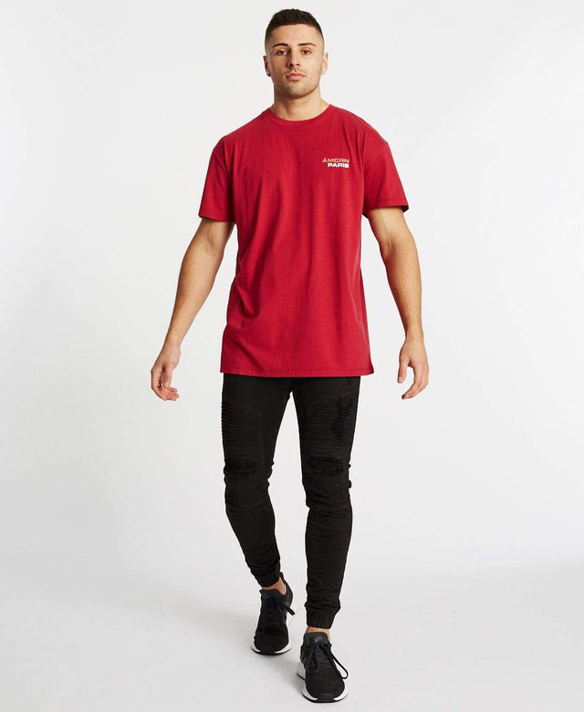Americain Multiplier Oversized T-Shirt Crimson Red