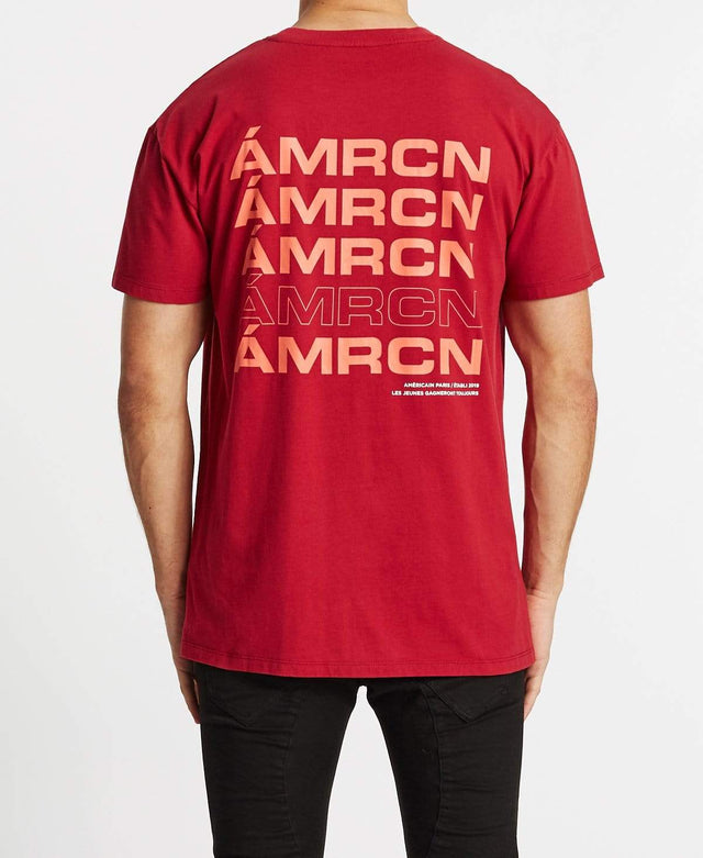 Americain Multiplier Oversized T-Shirt Crimson Red