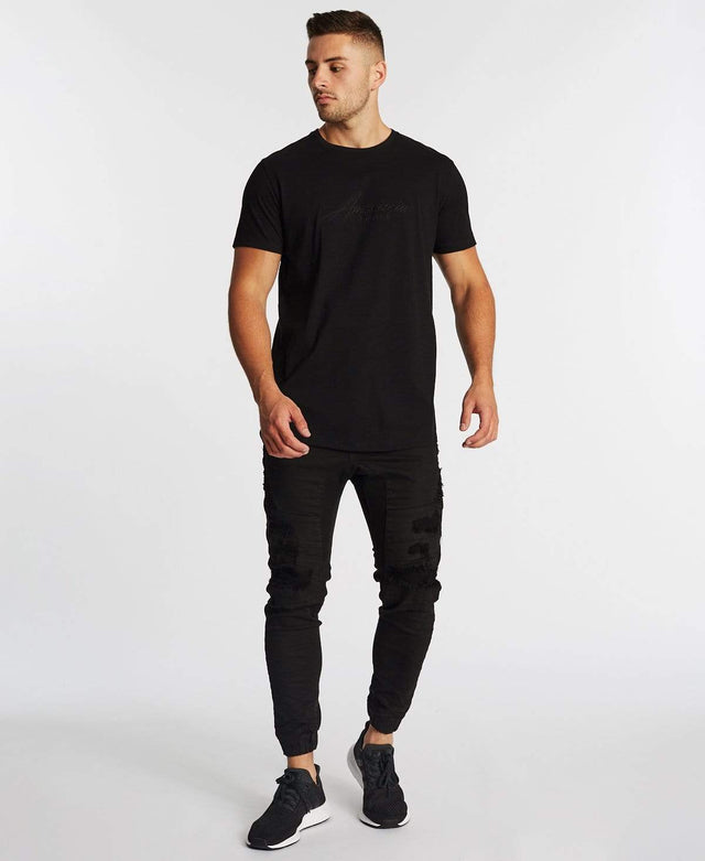 Americain Obscurite Dual Curved T-Shirt Jet Black