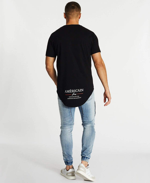 Americain Oublier Dual Curved T-Shirt Black