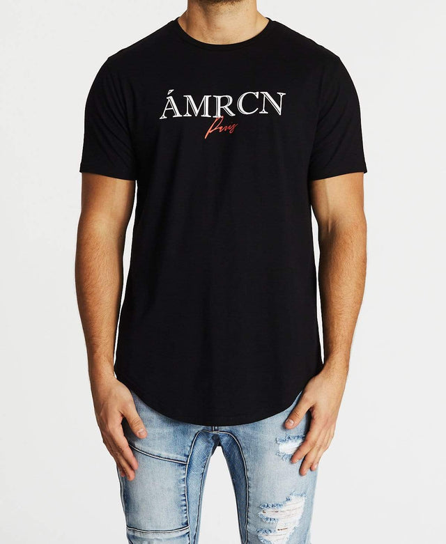 Americain Oublier Dual Curved T-Shirt Black