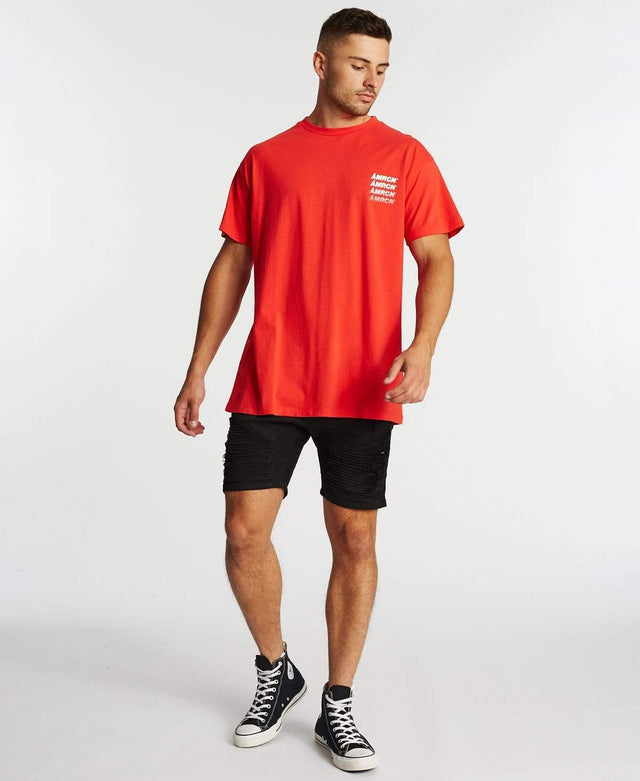 Americain Pente Oversized T-Shirt Red