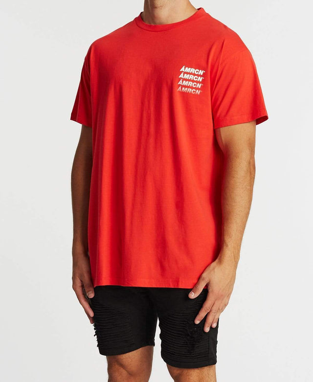 Americain Pente Oversized T-Shirt Red
