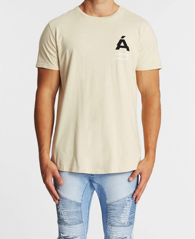 Americain Plasir Dual Curved T-Shirt Sand