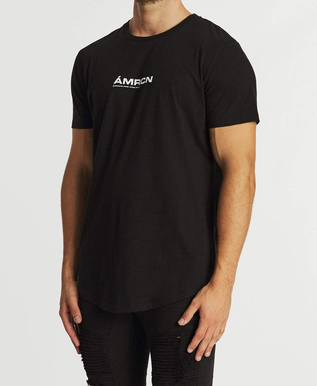 Americain Pollue Dual Curved T-Shirt Jet Black