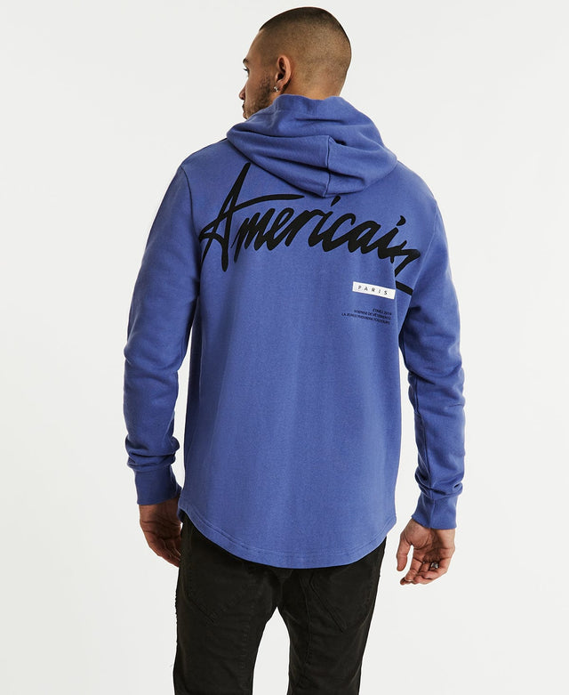 Americain Roque Dual Curved Hoodie Bleached Blue