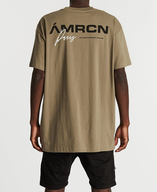Americain Solitaire Oversized T-Shirt Khaki