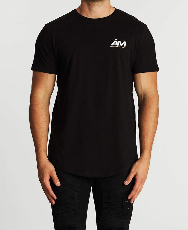 Americain Wanted Dual Curved T-Shirt Jet Black
