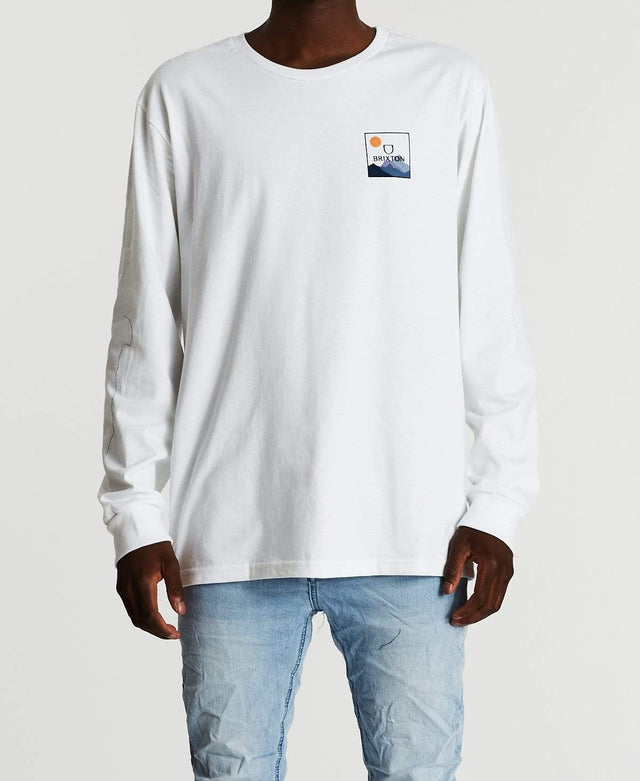 Brixton Alpha Square Long Sleeve Standard T-Shirt Mountain White