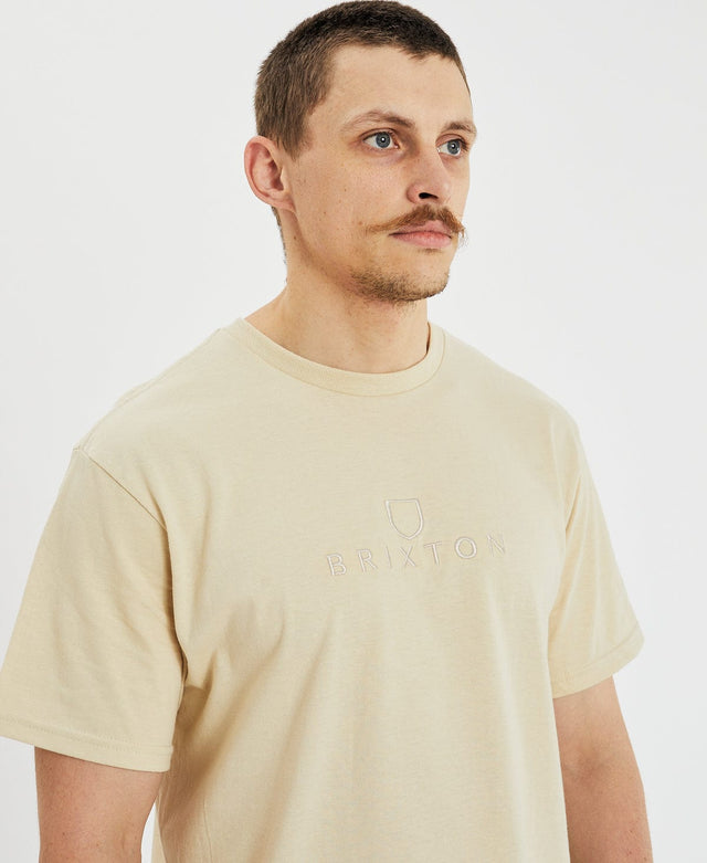 Brixton Alpha Thread T-Shirt Cream/ Sand