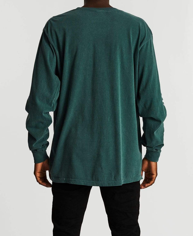 Brixton Beta II Long Sleeve Standard T-Shirt Silver Pine Garment Dye