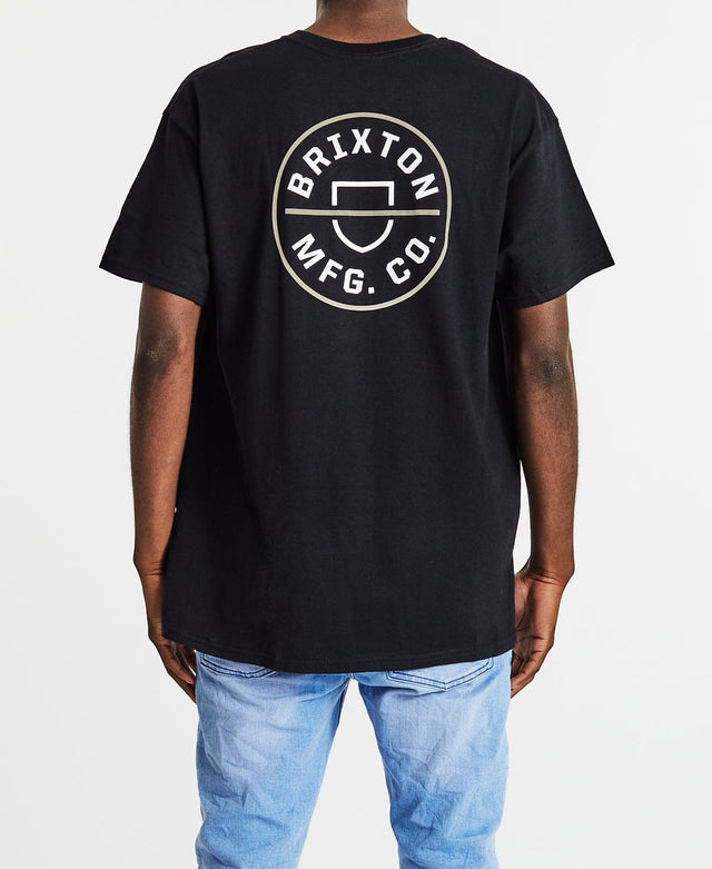 Brixton Crest II T-Shirt Black/Pebble
