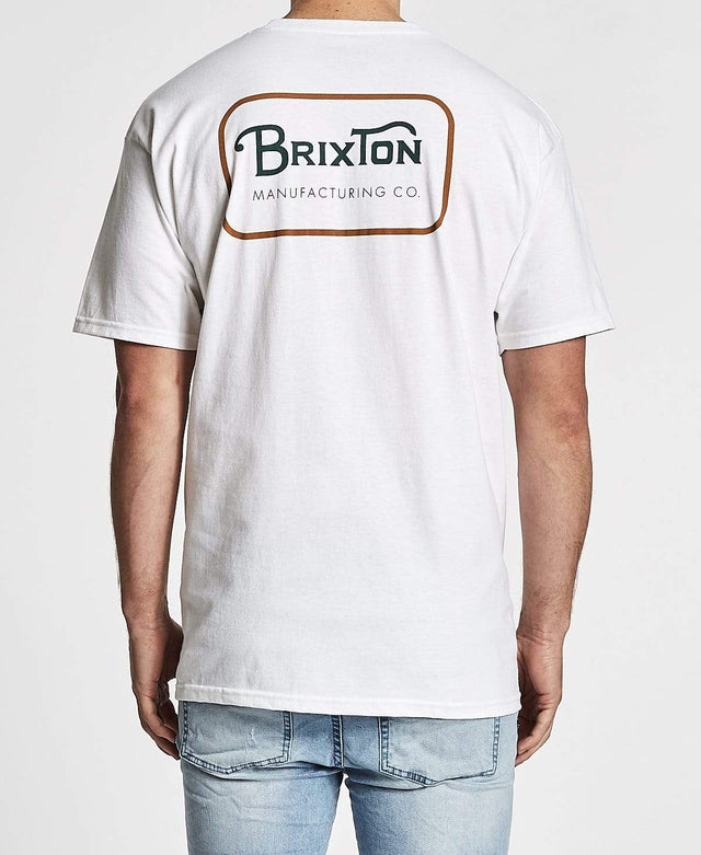 Brixton Grade T-Shirt White/Gold/Green