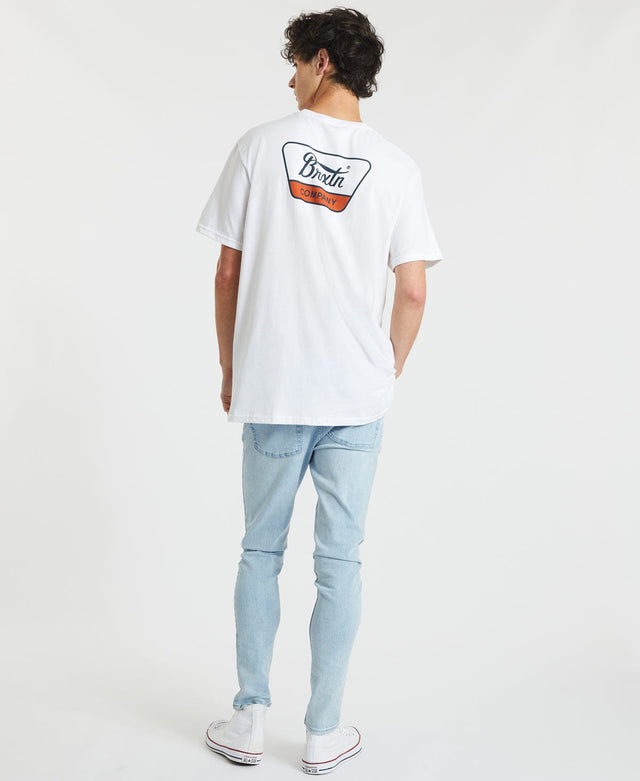 Brixton Linwood T-Shirt White/Moonlit Ocean/Burnt Orange