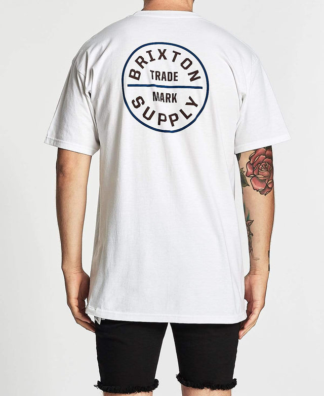 Brixton Oath T-Shirt White/Burgundy