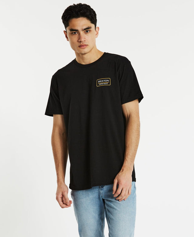 Brixton Palmer Proper Short Sleeve T-Shirt Black/Bright Gold