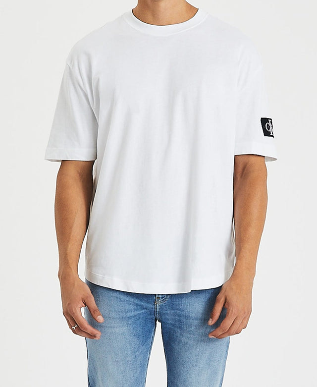 Calvin Klein Monologo Badge Oversized T-Shirt White