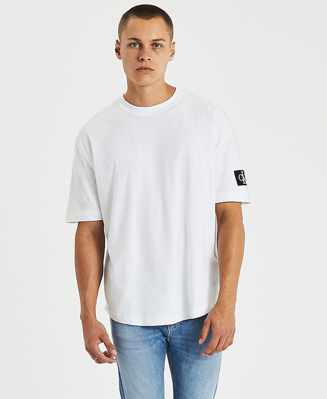 Calvin Klein Monologo Badge Oversized T-Shirt White