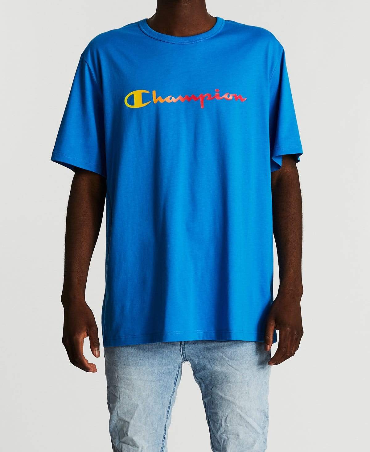 Champion baby blue store shirt