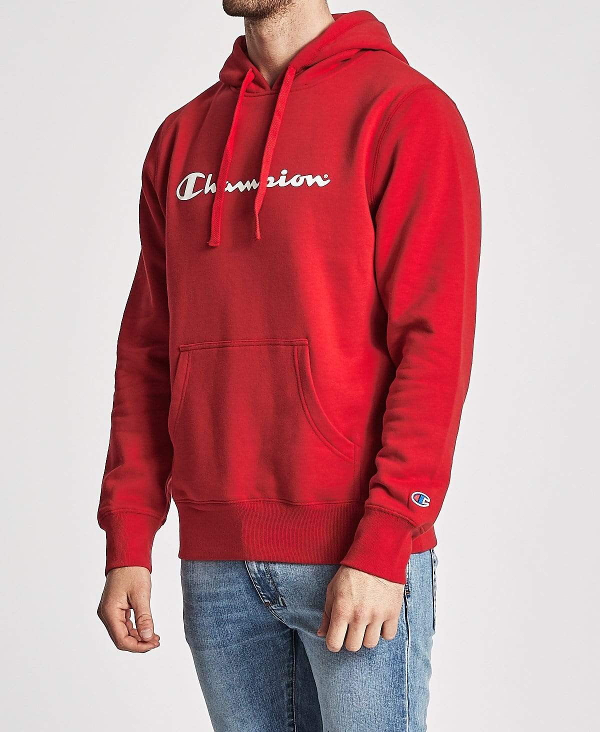 Champion script cheap hoodie red