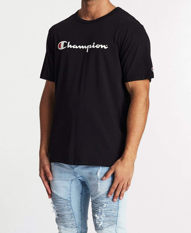 Champion Champion Script Short Sleeve T-Shirt Black