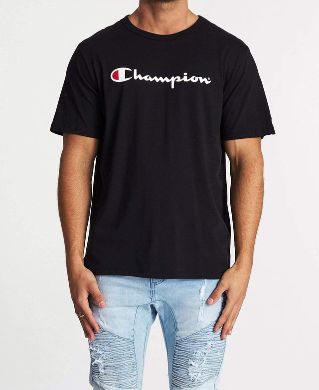 Champion Champion Script Short Sleeve T-Shirt Black