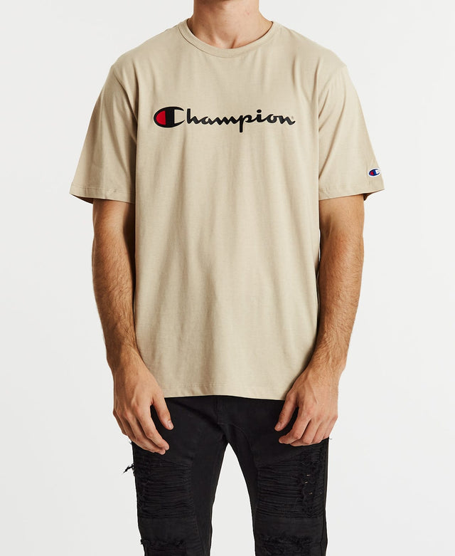 Champion Champion Script Short Sleeve T-Shirt Sandstorm