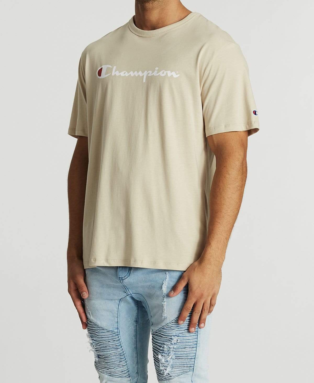 Champion Script T Shirt Beige Neverland Store