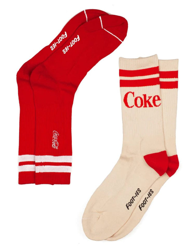 Footies Coke Smile Sneaker Socks 2 Pack Multi Colour