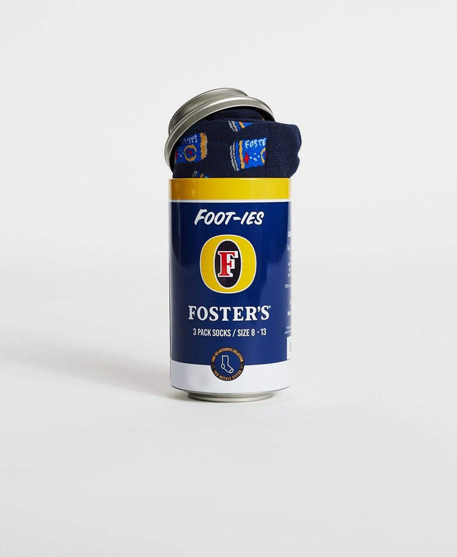 Footies Fosters Gift Can 3 Pack Socks Multi Colour