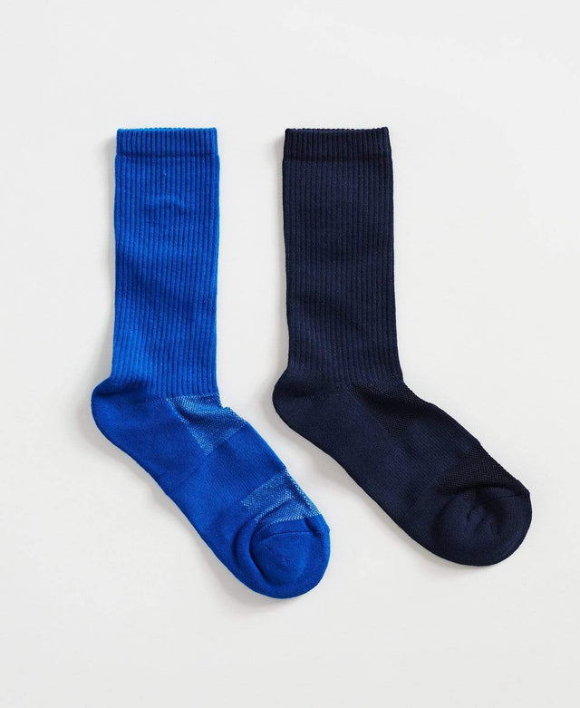 Footies Fosters Vintage 2 Pack Sneaker Socks Navy/Blue